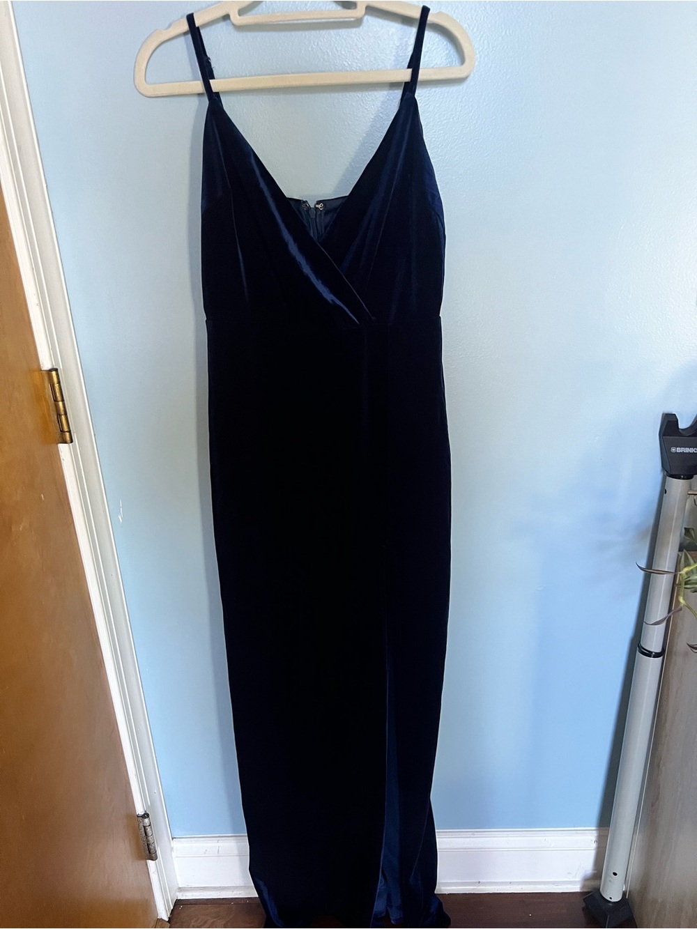 Lulu's Navy Velvet Maxi Dress